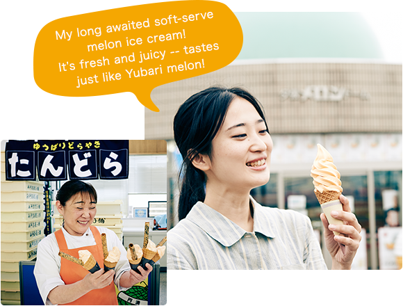 My long awaited soft-serve melon ice cream! Itfs fresh and juicy -- tastes just like Yubari Melon!